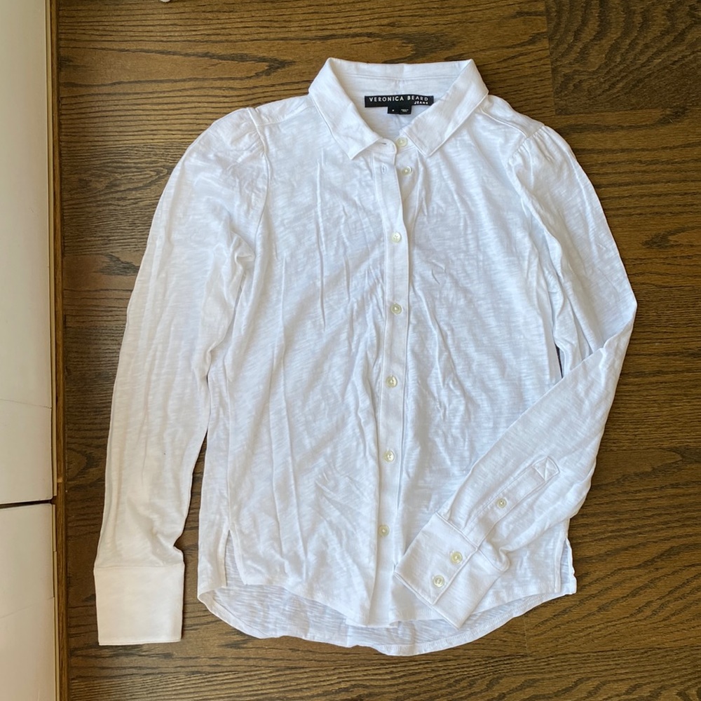 Veronica beard jeans white button down Aidy blouse